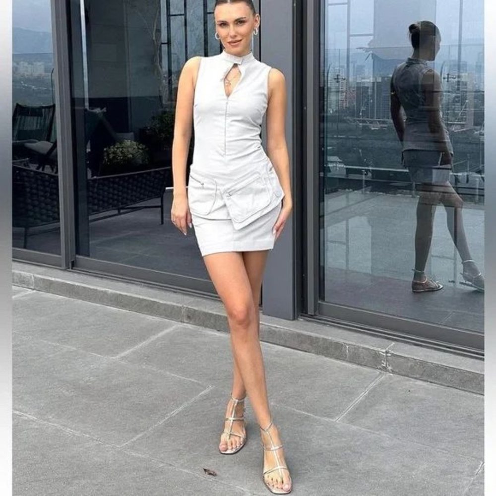 ZARA BELTED SHORT DRESS WITH POCKETS